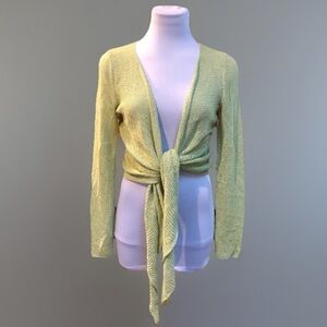 Green Draping Open-Front Layering Jacket Shirt